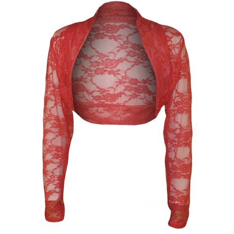 Brianna Long Sleeve Lace Shrug ($17) ❤ liked on Polyvore featuring outerwear, coral, cardigan shrug, shrug cardigan, lace shrug, long sleeve lace shrug and red shrug Plus Size Jumpers, Cardigan Shrug, Long Sleeve Shrug, Sleeve Shrug, Stretch Lace Fabric, Lace Shrug, Party Kleidung, Shrug Cardigan, Plus Size Cardigans