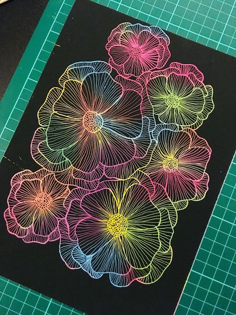 SCRATCH PAPER ART Art With Pastels, Scratch Board Art, Scratch Paper Art, Art Drawing Ideas, Scratchboard Art, Black Paper Drawing, Scratch Paper, Doodle Art Drawing, Scratch Art