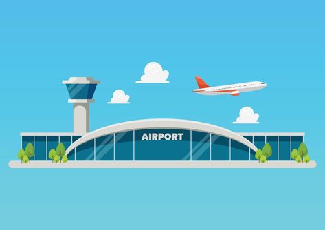 Airport building flat style illustration Airport Clipart, Airport Illustration, Airport Building, Travel Mood Board, Summer Nostalgia, Suvarnabhumi Airport, Travel Mood, Flat Style, Fashion Flats