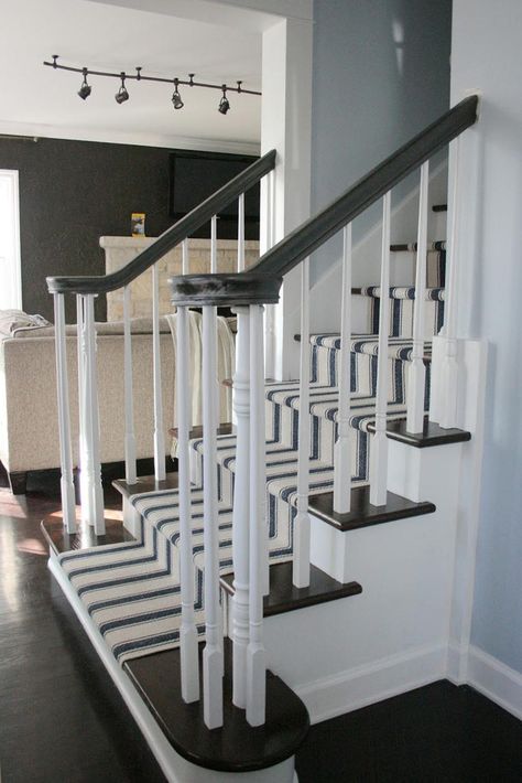 Opening Up Staircase Wall, Open Basement Stairs, Stairs Entrance, Open Basement, Open Stairs, Diy Staircase, Half Walls, Staircase Remodel, Open Staircase