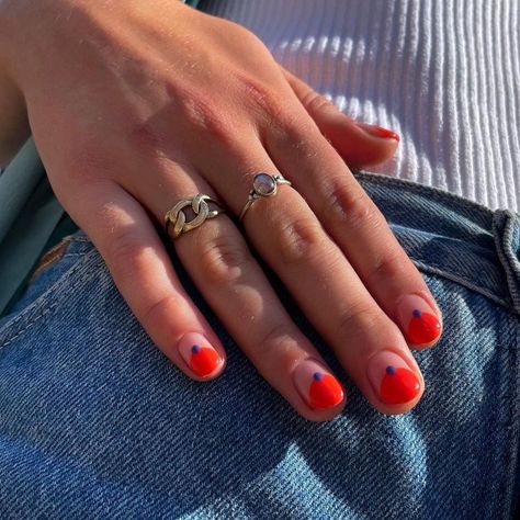 Short Squoval, Nails Length, Minimal Nails Art, Salon Nails, Hippie Nails, Minimal Nails, Short Nails Art, Red Abstract, Nails Fashion