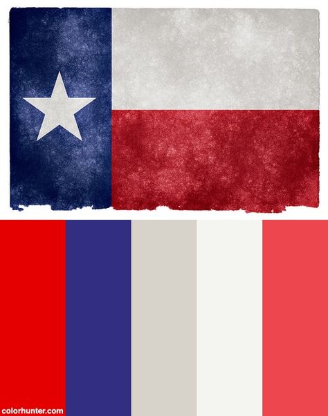 Texas Grunge Flag Color Scheme Texas Color Palette, Logan Lucky, Texas Art, Texas Flags, Mountain Style, Lake County, Flag Colors, Color Pallets, Colour Schemes