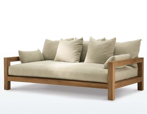 Queen Daybed, Sofa Santai, Koti Diy, Futon Decor, Wooden Daybed, Diy Daybed, Daybed Bedding, Wooden Sofa Designs, Diy Couch