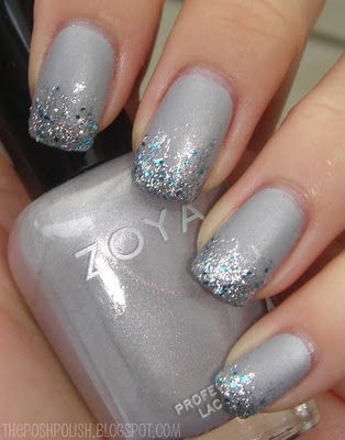 White Sparkle Nails, Nails Grey, Unghie Sfumate, Silver Nail, Pink Gel, Gray Nails, Super Nails, Sparkle Nails, Ideas Nails