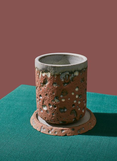 Brutalist Ceramics, Asian Ceramics, Brutalist Jewelry, Wood Objects, Color Backgrounds, Organic Ceramics, Cup Collection, Sight Unseen, Object Design