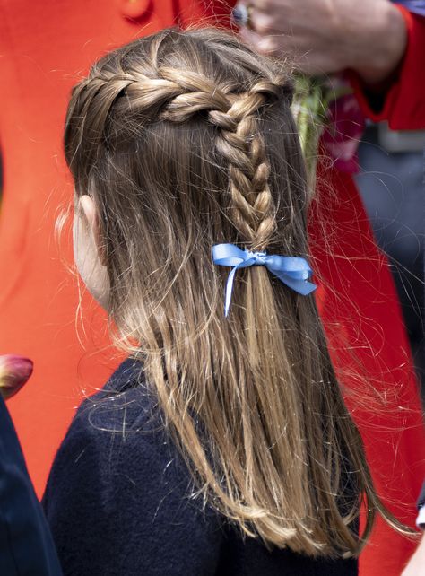 Prince Charlotte, Medium Size Braids, Plaited Hair, Elsa Hair, Cardiff Castle, Side French Braids, Pulled Back Hairstyles, Hairstyle Inspiration, Platinum Jubilee