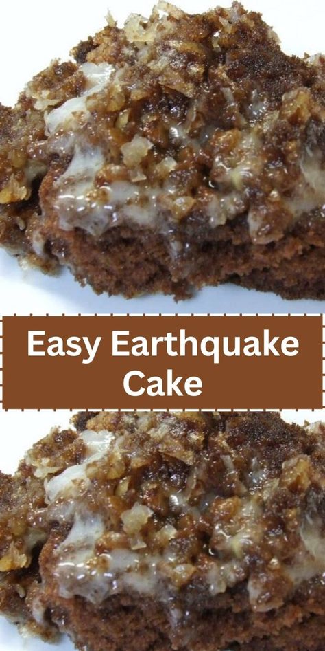 earthquake-cake Recipe Using Chocolate Cake Mix, Earthquake Cake Recipes, Welcome To My Kitchen, Earthquake Cake, Cake Mix Desserts, Devils Food Cake Mix Recipe, Devils Food Cake, Chocolate Cake Mixes, Cake Mix Recipes