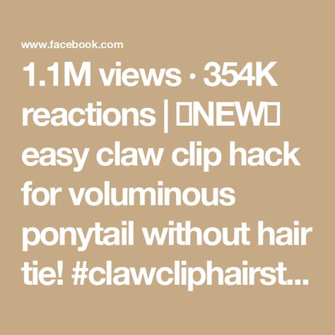 1.1M views · 354K reactions | ✨NEW✨ easy claw clip hack for voluminous ponytail without hair tie! #clawcliphairstyle #clawcliphack #ponytail #hairtutorial | Kerina Wang | Thee Sacred Souls · Can I Call You Rose? Ponytail Without Hair Tie, Kerina Wang, Hair Dues, Voluminous Ponytail, Simple Hair, Style Tops, Summer Hair, Hair Tutorials, Claw Clip