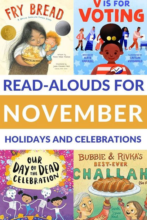 September Read Alouds, November Read Alouds, Therapy For Kids, Read Aloud Revival, Easy Chapter Books, Month Printable, November Books, Elementary Books, Wacky Holidays