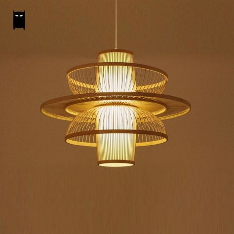 Smarter Shopping, Better Living!  Aliexpress.com Lampshade Pendant Light, Japanese Art Deco, Hanging Lamp Design, Bamboo Chandelier, Lampe Art Deco, Rattan Chandelier, Cheap Pendant Lights, Bamboo Lamp, Hanging Ceiling Lamps