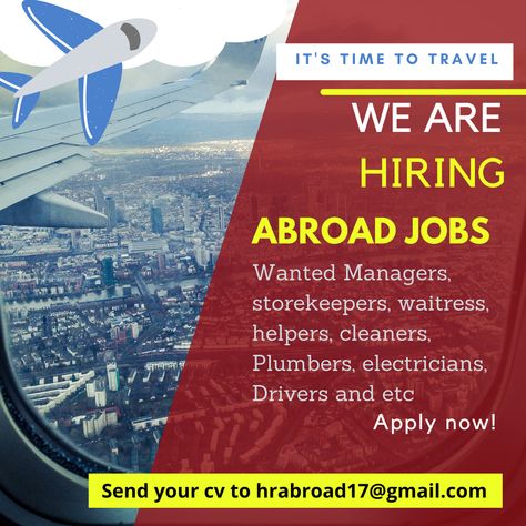 Overseas jobs, best way to travel abroad is to find a job and start earning Dollars, pay in four instalments make your dream true call now: +91 8520971541, send your resume to hrabroad7@gmail.com #jobs #travel #resume #job #abroadlife #abroadjobs #abroadstudy #abroad #dollar #incomeinvesting #workabroad #workandtravel #hiring #hiringnow #hiringabroad #hiringprocess Overseas jobs Overseas Jobs, Work Abroad, Hiring Process, Hiring Now, Job Work, Jobs In Pakistan, We Are Hiring, Job Offer, Ways To Travel