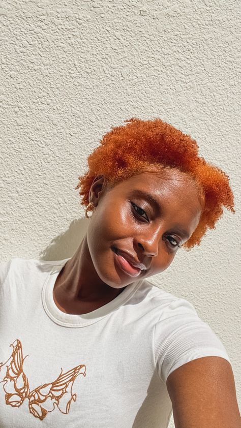 Ginger Afro 4c, 4c Ginger Hair Black Women, Ginger Afro Black Women, Ginger 4c Natural Hair, Ginger Dyed Hair Black Women, Ginger Afro Hair, Ginger 4c Hair, Dyed Afro Hair 4c, Ginger Dye