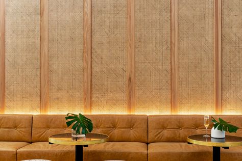 Botanic House | House of Bamboo Feature Wall Cladding, Rattan Webbing, Japanese Wall Decor, Bamboo Building, Japan Wall Art, Bamboo Panels, Timber Slats, Timber Ceiling, Wall Panel Design