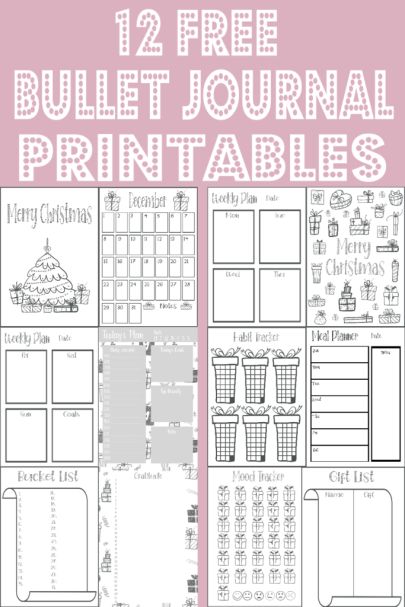 Bullet Journal Printables Free Templates, Printable Bullet Journal Pages Free, Bullet Journal Ideas Pages Printable, Christmas Journal Pages, Free Bullet Journal Printables, Premade Bullet Journal, Christmas Bullet Journal, December Printable, Journal Printables Free