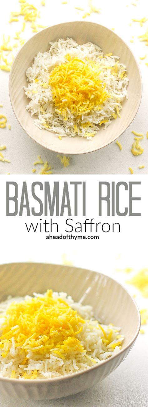 Saffron Basmati Rice, Basmati Rice Recipe, Saffron Recipes, Saffron Rice, Persian Cuisine, Sticky Rice, Basmati Rice, Middle Eastern Recipes, Rice Recipe