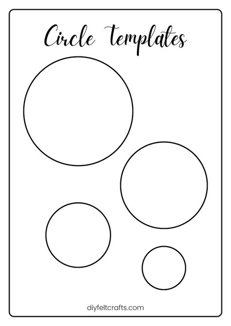 Templates | DIY Felt Crafts Circle Templates Printable Free, Circle Paper Craft, Circle Template Free Printable, Diy Felt Crafts, Printable Circles, Felt Crafts Diy, Circle Template, Diy Felt, Preschool Themes