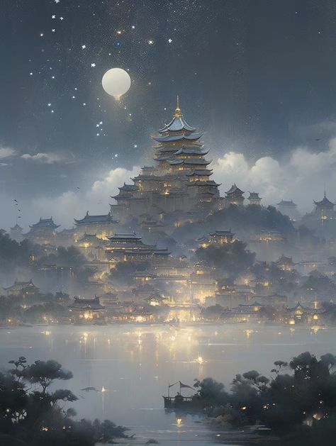 Dnd Cities, Cinderella Retelling, Fairy Places, Minecraft Japanese, Japan Images, Chinese Palace, Disney Tokyo, Yin Yang Art, Japan Image