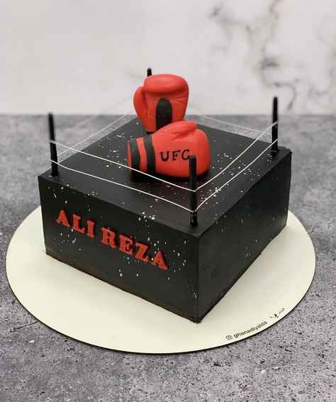 Kickboxing Cake Ideas, Boxing Ring Cake, Boxing Gifts For Him, Ufc Cake Ideas, Boxing Theme Cake, Ufc Cake, Boxing Cake Ideas, Boxing Party Decorations, Boxing Cake