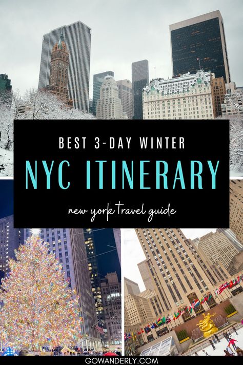 Find the ultimate 3-day winter itinerary for New York City. Weekend New York Trip, Things To Do Nyc Winter, 3 Days In New York, New York Trip Planning, What To Do In Nyc, Weekend In New York City, City In Winter, New York Itinerary, Weekend In New York