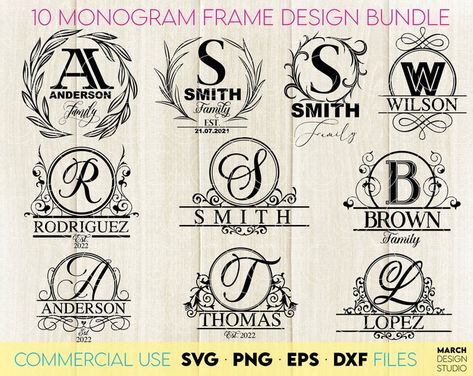 MarchDesignStudio - Etsy Welcome Sign Svg, Free Monogram, Family Monogram, Split Monogram, Laser Ideas, Glass Making, Monogram Signs, Last Name Signs, Adobe Suite