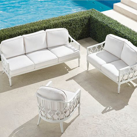 Furniture Covers, White Outdoor Furniture, Weathered Teak, 3 Piece Sofa, Aluminum Furniture, Outdoor Furniture Collections, Eclectic Design, White Furniture, Custom Upholstery