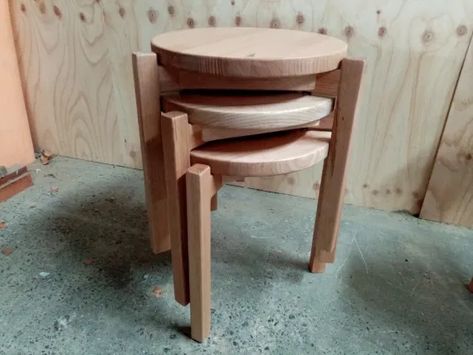 Timber Stacking Stools – WINYA Diy Bar Stools, Stackable Stools, Wooden Stools, Soft Seating, Garden Furniture, Wood Furniture, Bar Stools, Dining Chairs, Wood