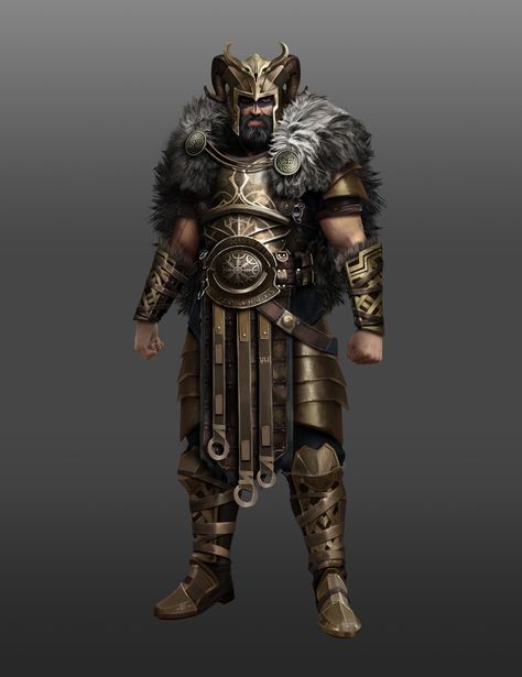 Viking Armor Concept Art, Odin Armor, Viking Armour, Barbarian Warrior, Viking Character, Viking Armor, Armor Design, Warrior Concept Art, Ancient Armor