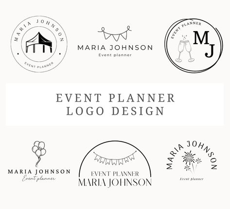 Event Management Logo, Event Organizer Logo, Event Planner Logo Design, Event Company Logo, Event Planner Branding, Logo Design Canva, Planner Logo Design, Event Planers, Event Planner Logo