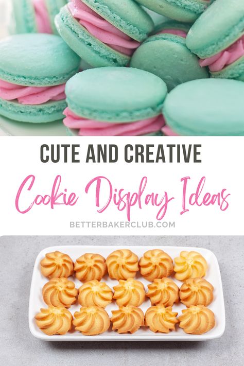 Discover more than 50 cookie display ideas. Whether you are looking for help increasing your cookie sales at a farmers' market or a pop-up bakery sale, or you want to put together an impressive cookie display for a wedding or for graduation. No matter the occasion, all the best ideas are here. Includes ideas for rustic trays and cute decorated theme displays. Cookie Display Ideas, Bake Sale Displays, Bake Sale Cookies, Cream Filled Cookies, Bakery Business Plan, Cookie Display, Pastry Display, Home Bakery Business, Food Business Ideas