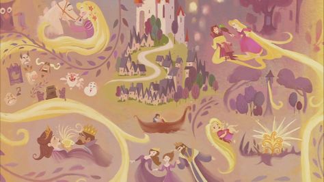 Tangled Pc Wallpaper, Tangled Illustration, Tangled Mural, Tangled Background, Rapunzel Art, Tangled Concept Art, Rapunzel Story, Tangled Before Ever After, Tangled Wallpaper