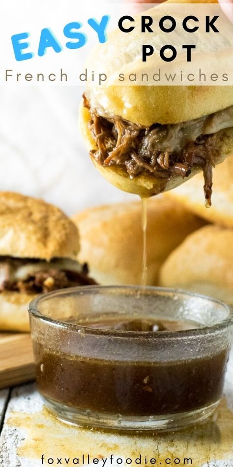 Crock Pot French Dip Sandwiches, Crock Pot French Dip, French Dip Sandwich Crockpot, French Dip Crock Pot, French Dip Sandwiches, Dip Sandwiches, Crock Pot Dips, French Dip Sandwich, French Dip