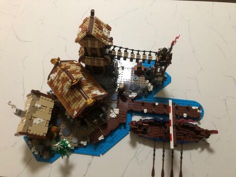 LEGO MOC 21343 Viking Village Pier by AndrewG123 | Rebrickable - Build with LEGO Lego Viking, Viking Village, Early Modern Period, Lego News, Viking Ship, Modular Building, Lego Parts, Lego Moc, A Ship