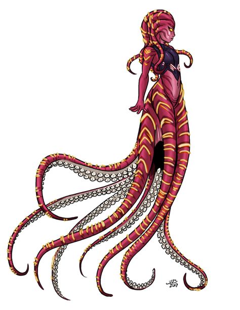 Octopus Humanoid, Oc With Tentacles, Mermaid With Tentacles, Character Design Octopus, Robot Tentacles, Shark Mermaid Character Design, Octopus Mermaid Character Design, Octopus Mermaid, Land Sea And Sky