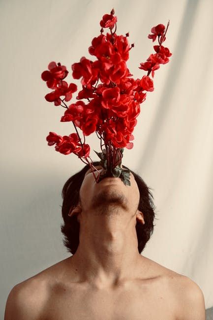 Flowers In Mouth, Power Abilities, Flowers For Men, Valentine Photo Shoot, Portrait Photography Men, Religious People, Photographie Portrait Inspiration, Flowers Blooming, Surrealism Photography