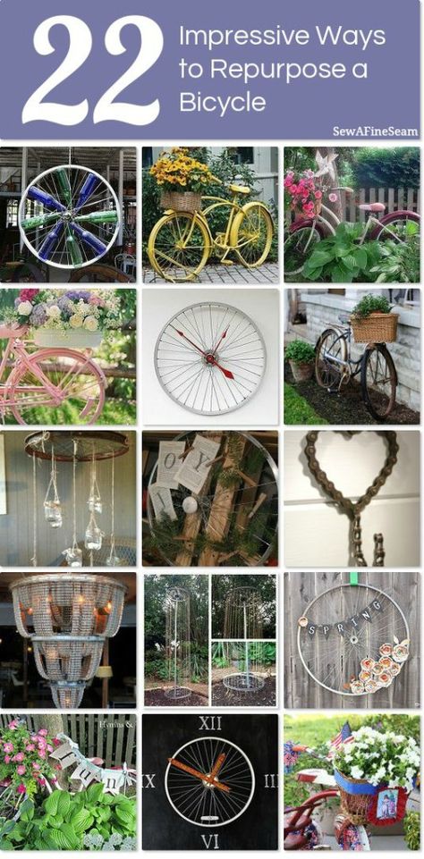 Bicycle Upcycle, Wheel Crafts, Bicycle Art Recycled, Bicycle Crafts, Bicycle Ideas, Recycled Bike Parts, Bike Craft, Upcycled Bike, Recycle Crafts Diy