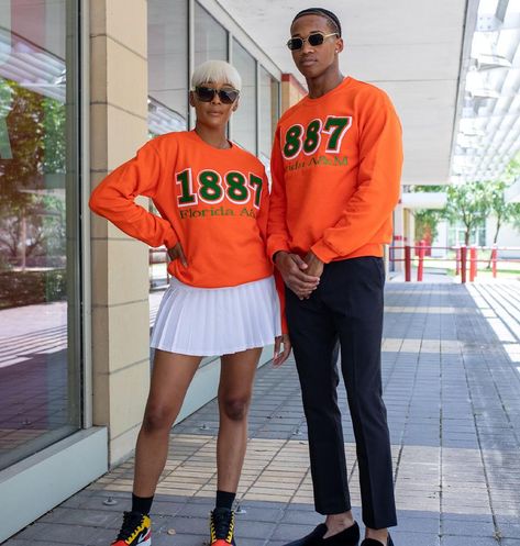 Hbcu Sweatshirt Outfit, Pvamu Homecoming Outfits, Hbcu Football Game Outfits For Women, Famu Shirt, Hbcu Tailgate Outfit, Famu Homecoming Outfits, Hbcu Game Day Outfit, Hbcu Football Game Outfits, College Homecoming Outfit Hbcu