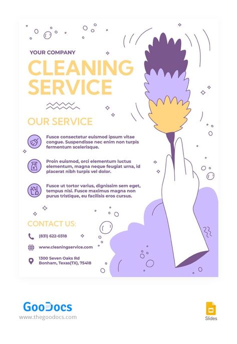 Purple+Cleaning+Service+Flyer Cleaning Company Flyer, Cleaning Flyer Ideas, Student Business Cards, Restaurant Brochures, Dental Business Cards, Cleaning Service Flyer, Event Planner Business Card, Pamphlet Template, Barber Business Cards