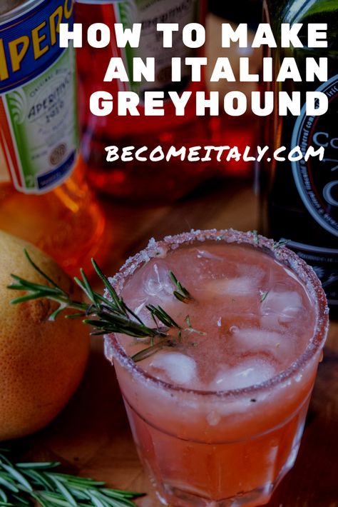 Greyhound Drink, Italian Cocktail Recipes, Aperol Drinks, Greyhound Cocktail, Italian Drinks, Italian Cocktails, Gin Cocktail Recipes, Cocktail And Mocktail, Yummy Alcoholic Drinks