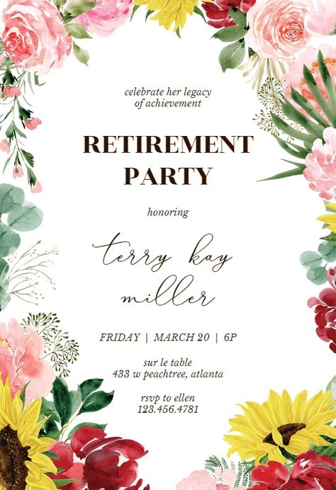 Invitation For Retirement Party, Retirement Invitations Template Free, Retirement Party Invitations Template, Retirement Invitation Card Template, Retirement Invitation Ideas, Retirement Party Invites, Retirement Party Card, Work Retirement Party Ideas, Retirement Invitation Card