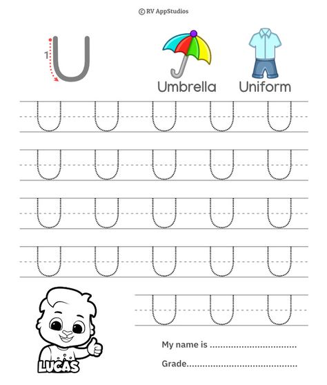 Capital Letter U Tracing Worksheets U Tracing Worksheet, Letter U Preschool, Letter U Worksheets, Letter Practice Preschool, Alphabet Practice Sheets, Printable Alphabet Worksheets, Work Sheet, Alphabet Practice, Kids Worksheets Printables