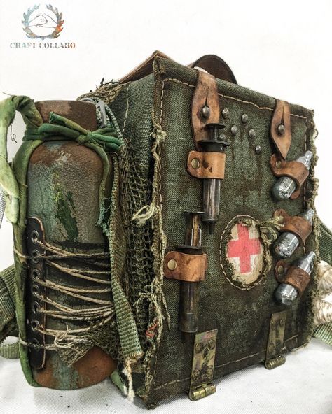 Post Apocalyptic Medic, Apocalypse Bag Aesthetic, Post Apocalyptic Decoration, Apocolypse Aethstetic Outfit, Apocalypse Medic, Apocalyptic Backpack, Apocolypse Aethstetic Clothes, Postapocaliptic Outfits, Apocalypse Accessories