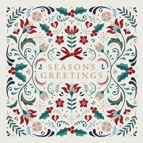 Christmas Design Packaging, Christmas Print Pattern, Christmas Instagram Ideas, Christmas Card Illustration Design, Christmas Greeting Cards Design, Christmas Packaging Design Inspiration, Season Greetings Card Design, Christmas Cards Design Graphics, Christmas Graphic Design Illustration