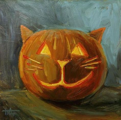 Daily Paintworks - "Pumpkin Lantern" - Original Fine Art for Sale - © Dasha Piven Lantern Painting, Painting Pumpkin, Painting Halloween, Pumpkin Lantern, Gallery Website, Daily Paintworks, Painted Pumpkins, Pictures To Paint, Fine Art Gallery