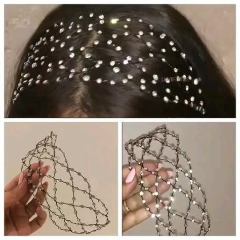 Hair Jewelry Diy, قلادات متدلية, Beaded Headpiece, Diy Hair Scrunchies, Diy Hair Accessories Ribbon, Bead Hair Accessories, Diy Fashion Accessories, Headband Jewelry, Fancy Jewellery Designs