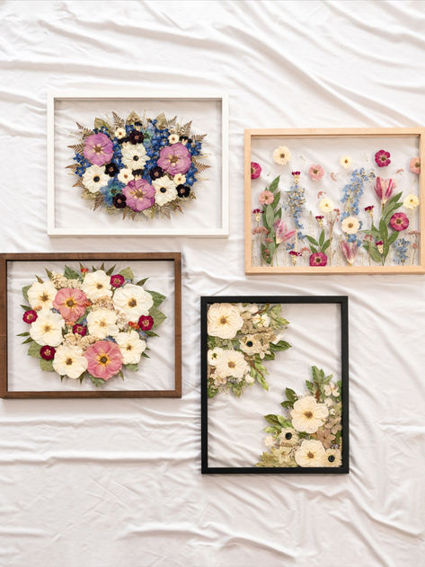 Save your wedding bouquet forever with Pressed Floral! #flowers #aesthetic #cute #frames #pressed #wedding #preserve Pressed Flower Shadow Box Ideas, Pressed Flowers Wedding, Bouquet Saving Ideas, Dried Flower Frame Ideas, Dried Flower Frames, Pressed Flower Frame Ideas, Dried Flower Frame Diy, Dried Flower Framed Art, Flowers Pressed