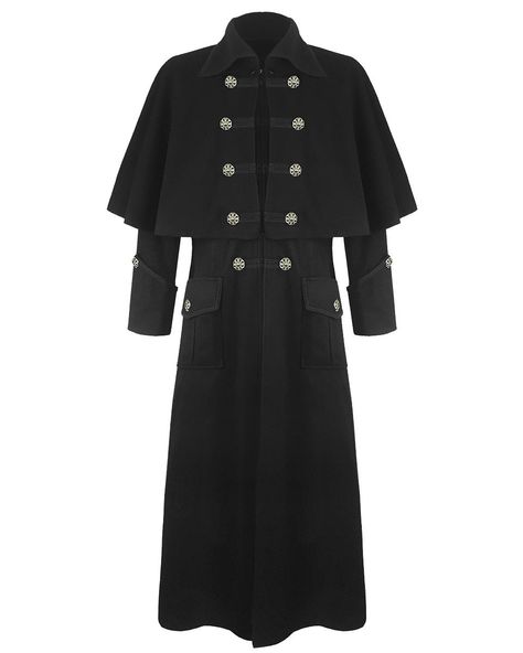 Pentagramme Mens Highwayman Coat Long Jacket & Cape Black Gothic VTG Steampunk: Amazon.co.uk: Clothing Steampunk Mens Fashion, Capelet Coat, Gothic Fashion Women, Gothic Coat, Jacket Cape, Plague Doctor, Uk Clothing, Cape Coat, Long Jacket