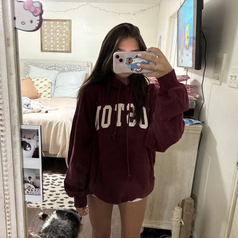 brandy melville oversized hoodie
worn a few times,... - Depop Brandy Melville Hoodie Outfit, Brandy Melville Oversized Hoodie, Off Shoulder Hoodie, Boston Hoodie, Brandy Melville Hoodie, School Fits, Hoodie Outfit, Oversized Hoodie, Oversize Hoodie