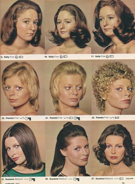 How to do many late 1960s / early 1970s hairdos. Early 1970s Hairstyles, Late 1960s Hair, 1970s Short Hair Women, Early 70s Hair, 60s Womens Hair, Late 70s Hair, 1960s Womens Hair, Late 60s Hair, 70 Hairstyles 1970s