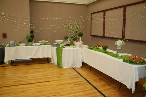 Cultural Hall Christmas Decorations, Wedding Luncheon Centerpieces, How To Decorate Lds Cultural Hall, Lds Cultural Hall Decorations, Lds Reception Cultural Hall, Lds Cultural Hall Wedding Reception, Lds Gym Wedding Reception, Wedding Luncheon Ideas Decor, Lds Church Wedding Reception