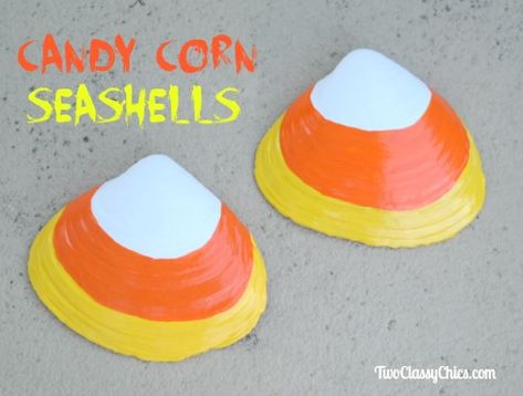 Halloween Craft Projects, Seashell Projects, Spoon Crafts, Nautical Crafts, Painted Pots Diy, Seashell Painting, Shell Crafts Diy, Holiday Crafts For Kids, Painted Shells